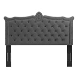 Modway Furniture Louisa Tufted Performance Velvet Twin Headboard XRXT Charcoal MOD-6323-CHA