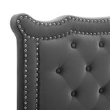 Modway Furniture Louisa Tufted Performance Velvet Twin Headboard XRXT Charcoal MOD-6323-CHA