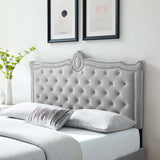 Modway Furniture Louisa Tufted Performance Velvet Twin Headboard XRXT Light Gray MOD-6323-LGR