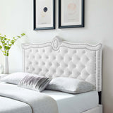 Modway Furniture Louisa Tufted Performance Velvet Twin Headboard XRXT White MOD-6323-WHI