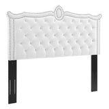 Modway Furniture Louisa Tufted Performance Velvet Twin Headboard XRXT White MOD-6323-WHI