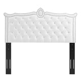 Modway Furniture Louisa Tufted Performance Velvet Twin Headboard XRXT White MOD-6323-WHI