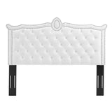 Modway Furniture Louisa Tufted Performance Velvet Twin Headboard XRXT White MOD-6323-WHI