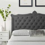 Louisa Tufted Performance Velvet Full/Queen Headboard Charcoal MOD-6324-CHA