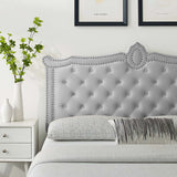 Louisa Tufted Performance Velvet Full/Queen Headboard Light Gray MOD-6324-LGR