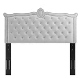 Louisa Tufted Performance Velvet Full/Queen Headboard Light Gray MOD-6324-LGR