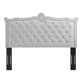 Louisa Tufted Performance Velvet Full/Queen Headboard Light Gray MOD-6324-LGR