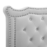 Louisa Tufted Performance Velvet Full/Queen Headboard Light Gray MOD-6324-LGR