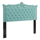 Louisa Tufted Performance Velvet Full/Queen Headboard Mint MOD-6324-MIN