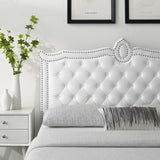 Louisa Tufted Performance Velvet Full/Queen Headboard White MOD-6324-WHI