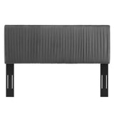 Eloise Channel Tufted Performance Velvet Twin Headboard Charcoal MOD-6326-CHA