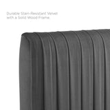 Eloise Channel Tufted Performance Velvet Twin Headboard Charcoal MOD-6326-CHA