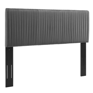 Eloise Channel Tufted Performance Velvet King/California King Headboard Charcoal MOD-6328-CHA