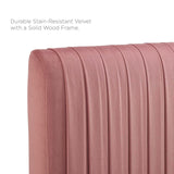 Eloise Channel Tufted Performance Velvet King/California King Headboard Dusty Rose MOD-6328-DUS