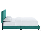 Celine Channel Tufted Performance Velvet King Platform Bed Teal MOD-6333-TEA