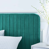 Celine Channel Tufted Performance Velvet King Platform Bed Teal MOD-6333-TEA