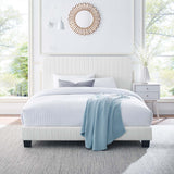 Celine Channel Tufted Performance Velvet King Platform Bed White MOD-6333-WHI