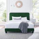 Celine Channel Tufted Performance Velvet Queen Platform Bed Emerald MOD-6334-EME