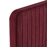 Celine Channel Tufted Performance Velvet Queen Platform Bed Maroon MOD-6334-MAR