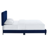 Celine Channel Tufted Performance Velvet Queen Platform Bed Navy MOD-6334-NAV