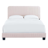 Celine Channel Tufted Performance Velvet Queen Platform Bed Pink MOD-6334-PNK