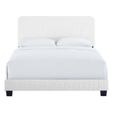 Celine Channel Tufted Performance Velvet Queen Platform Bed White MOD-6334-WHI