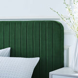 Celine Channel Tufted Performance Velvet Twin Platform Bed Emerald MOD-6336-EME