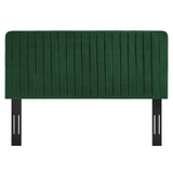 Milenna Channel Tufted Performance Velvet Twin Headboard Emerald MOD-6337-EME