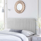 Milenna Channel Tufted Performance Velvet Twin Headboard Light Gray MOD-6337-LGR