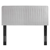 Milenna Channel Tufted Performance Velvet Twin Headboard Light Gray MOD-6337-LGR