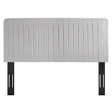 Milenna Channel Tufted Performance Velvet Twin Headboard Light Gray MOD-6337-LGR