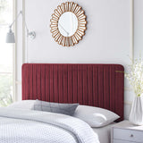 Milenna Channel Tufted Performance Velvet Twin Headboard Maroon MOD-6337-MAR