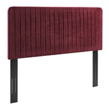 Milenna Channel Tufted Performance Velvet Twin Headboard Maroon MOD-6337-MAR