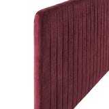 Milenna Channel Tufted Performance Velvet Twin Headboard Maroon MOD-6337-MAR