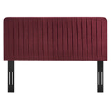 Milenna Channel Tufted Performance Velvet Twin Headboard Maroon MOD-6337-MAR