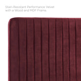 Milenna Channel Tufted Performance Velvet Twin Headboard Maroon MOD-6337-MAR