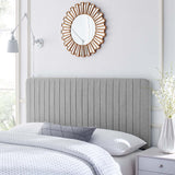 Milenna Channel Tufted Upholstered Fabric Twin Headboard Light Gray MOD-6338-LGR