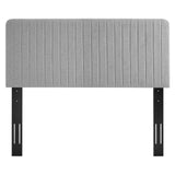 Milenna Channel Tufted Upholstered Fabric Twin Headboard Light Gray MOD-6338-LGR