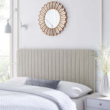 Milenna Channel Tufted Upholstered Fabric Twin Headboard Oatmeal MOD-6338-OAT