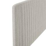 Milenna Channel Tufted Upholstered Fabric Twin Headboard Oatmeal MOD-6338-OAT