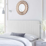 Milenna Channel Tufted Upholstered Fabric Twin Headboard White MOD-6338-WHI