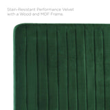 Milenna Channel Tufted Performance Velvet King/California King Headboard Emerald MOD-6341-EME