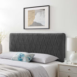 Leila Performance Velvet Full/Queen Headboard Charcoal MOD-6344-CHA