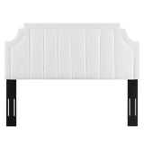 Alyona Channel Tufted Performance Velvet Twin Headboard White MOD-6346-WHI