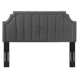 Alyona Channel Tufted Performance Velvet Full/Queen Headboard Charcoal MOD-6347-CHA