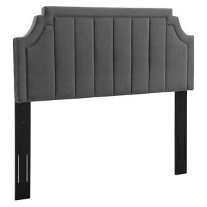 Alyona Channel Tufted Performance Velvet King/California King Headboard Charcoal MOD-6348-CHA