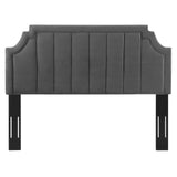 Alyona Channel Tufted Performance Velvet King/California King Headboard Charcoal MOD-6348-CHA