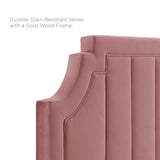 Alyona Channel Tufted Performance Velvet King/California King Headboard Dusty Rose MOD-6348-DUS