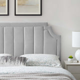 Alyona Channel Tufted Performance Velvet King/California King Headboard Light Gray MOD-6348-LGR