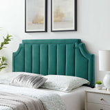 Alyona Channel Tufted Performance Velvet King/California King Headboard Teal MOD-6348-TEA